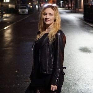 BCBG Lamb Leather Jacket Moto